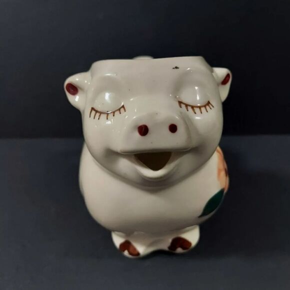 Vintage '40s MCM Shawnee Smiley USA Figural Hand Painted Pig Creamer Pitcher - Picture 6 of 6